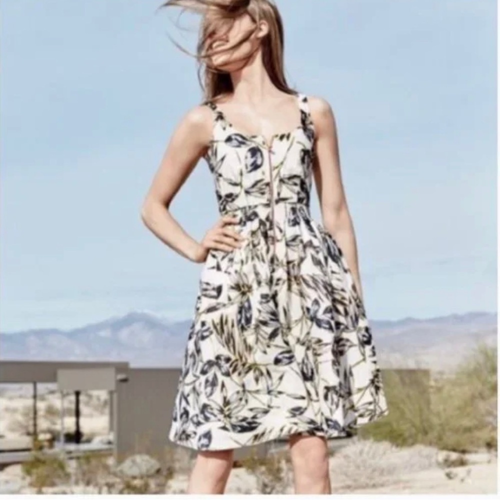 J. Crew Black and White Floral Midi Dress NWOT - Picture 3 of 9
